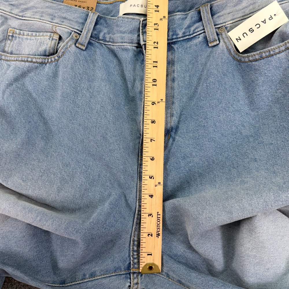 PacSun Jeans Mens 36 (Fits 37x32) Extreme Baggy Mid Rise Light Indigo NWT - Picture 13 of 16